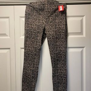 Spanx jean-ish snake print leggings.
